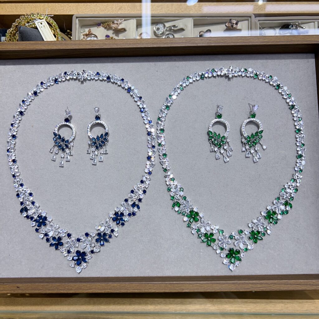 New Bridal Jewelry Set, Rhinestone Inlaid Necklace And Earrings 2‑Piece Set, Wedding Dinner Formal Dress Matching Accessories For Women#E06916