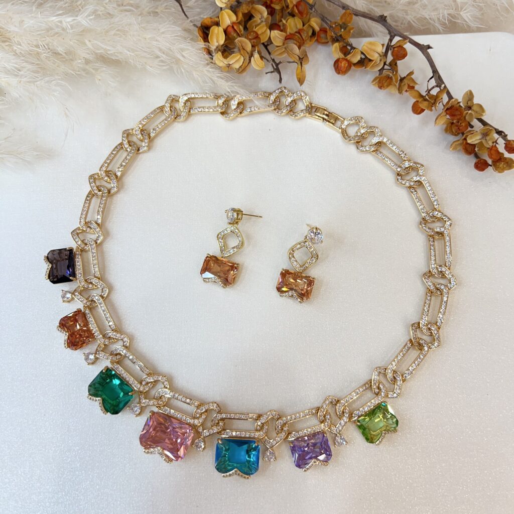 Minimalist Vacation‑Style Irregular Jewelry Set, Delightful Dopamine Candy‑Color Bracelet & Premium Unique‑Design Necklace For Women#N00731